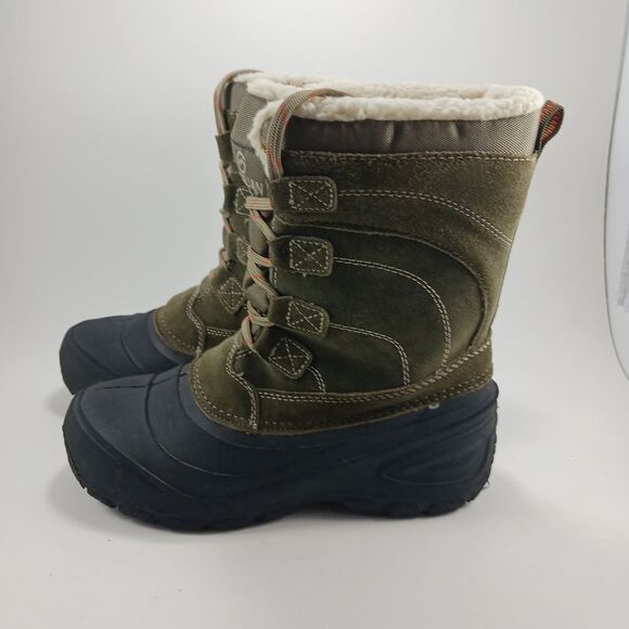 Magellan  Outdoor Winter/ Snow Boots. Boy's  size 3D Olive Green Water Resistant - Picture 10 of 12